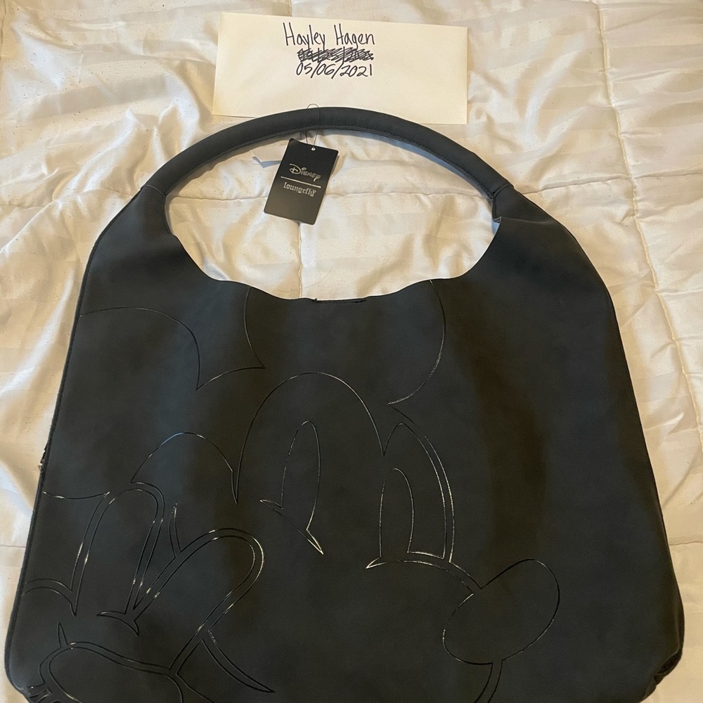 Loungefly Black Suede Tote - Picture 2 of 3